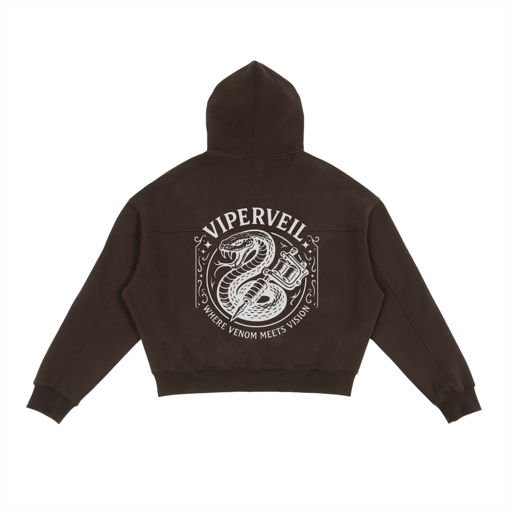 Viperveil Fleece Zip-Up Boxy Hoodie